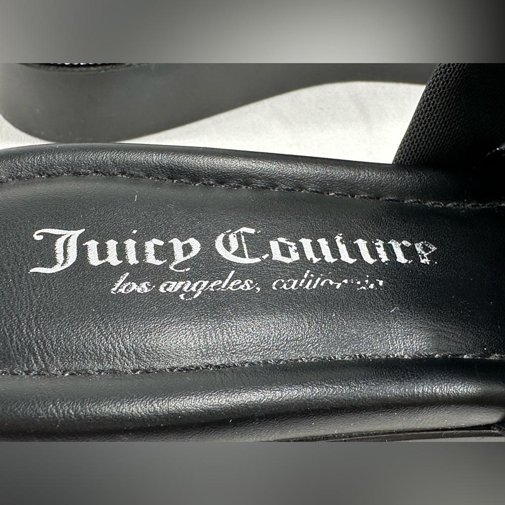 Juicy Couture Black Sandals with Metallic Accents Size-6 - Picture 4 of 12